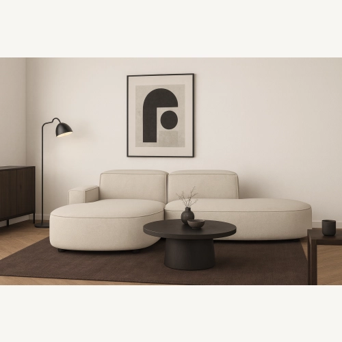 Olio Autentico Sofa narożna w kształcie litery L Tkanina Raven 24